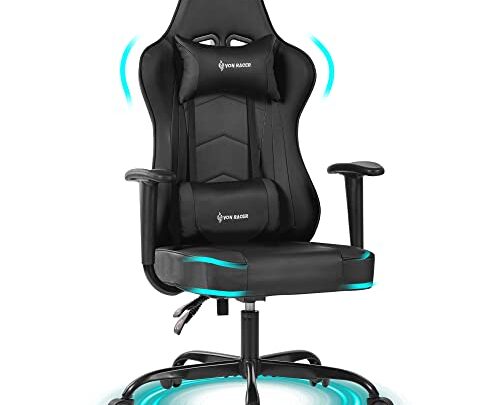PC Gaming Chair Racing Office Chair Computer Ergonomic Video Game Chair Recliner Height Adjustable Swivel Chair with Headrest and Lumbar…