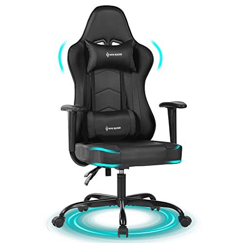 PC Gaming Chair Racing Office Chair Computer Ergonomic Video Game Chair Recliner Height Adjustable Swivel Chair with Headrest and Lumbar…