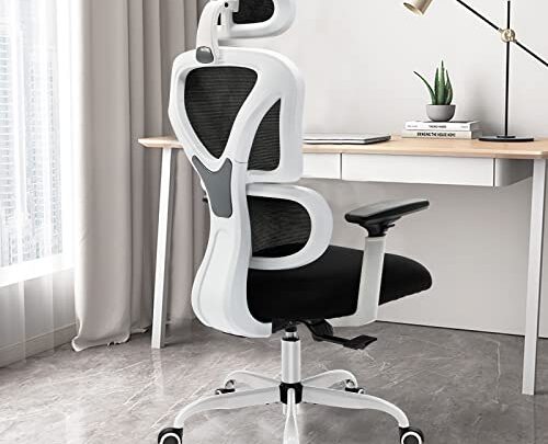 KERDOM Ergonomic Office Chair, Home Desk Chair, Comfy Breathable Mesh Task Chair, High Back Thick Cushion Computer Chair with Headrest…