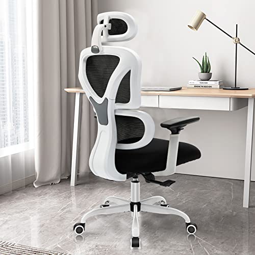 KERDOM Ergonomic Office Chair, Home Desk Chair, Comfy Breathable Mesh Task Chair, High Back Thick Cushion Computer Chair with Headrest…
