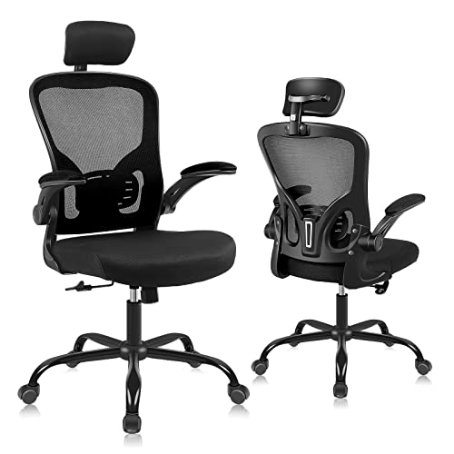 Flysky Ergonomic Office Desk Chair Breathable Mesh Swivel Computer Chair, Lumbar Back Support Task Chair, Office Chairs with Headrest and…
