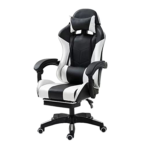 Gaming Chair, Computer Racing Chair with Footrest and Lumbar Support, Ergonomic High Back Office Chair with Headrest, Executive Swivel Rolling…