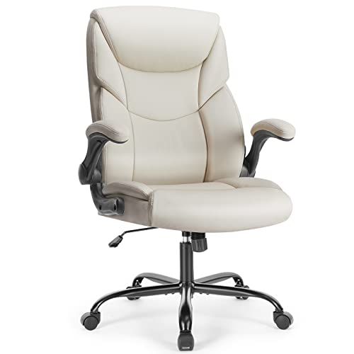 Executive Office Chair – Ergonomic Adjustable Computer Desk Chairs with High Back Flip-up Armrests, Swivel Task Chair with Lumbar Support,…