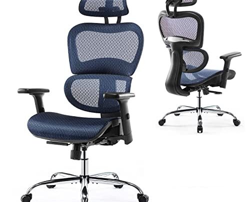Ergonomic Office Chair, High Back Desk Chair, Swivel Mesh Computer Task Chair with Dynamic Lumbar Support, Tilt Function, Executive Home…