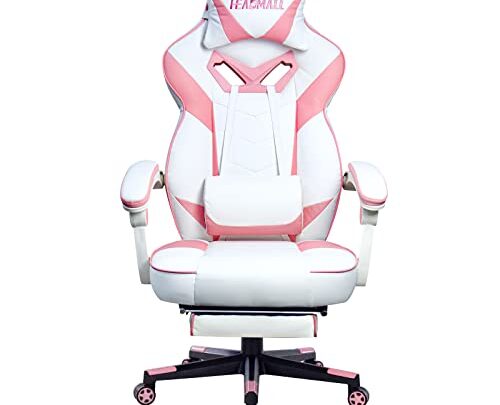 HEADMALL Gaming Chair with Footrest in Option Ergonomic,Video Game Chairs with Lumbar and Head Pillow for Adults Teens Secret Lab