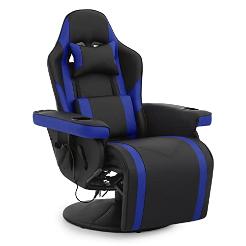 MoNiBloom Gaming Recliner Chair with Speaker Massage Gaming Chair with Detachable Lumbar Pad and Headrest, Ergonomic Theater Chair Living Room…