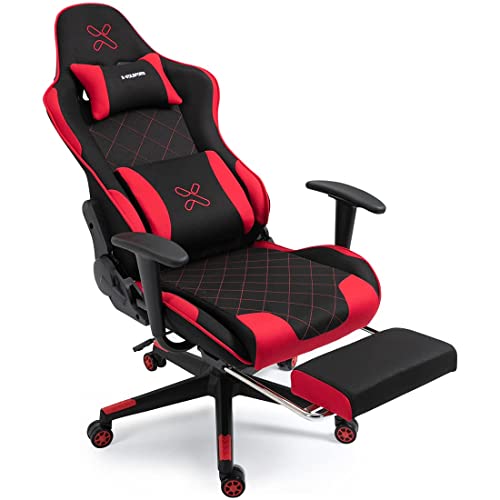 X-VOLSPORT Computer Chair Office Chair Gaming Chair with Footrest, Racing Style Fabric Ergonomic Video Game Chair with Headrest and Lumbar…