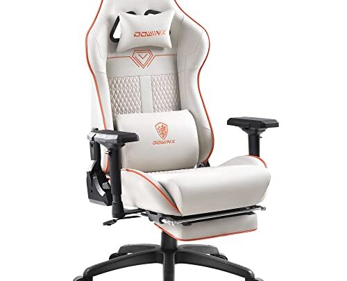 Dowinx Gaming Chair High Back Computer Chair with Footrest, Breathable Quilted PU Leather Gamer Chair with Customized 4D Armrests, Ergonomic…
