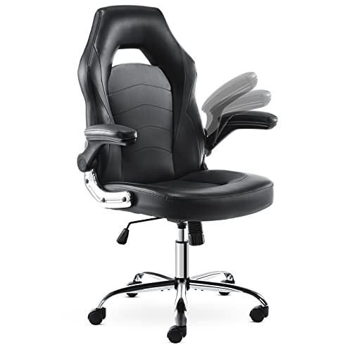 Gaming Chair – Ergonomic Office Chair Desk Chair with Flip-up Armrest and Height Adjustable Splicing PU Leather Computer Chair for…