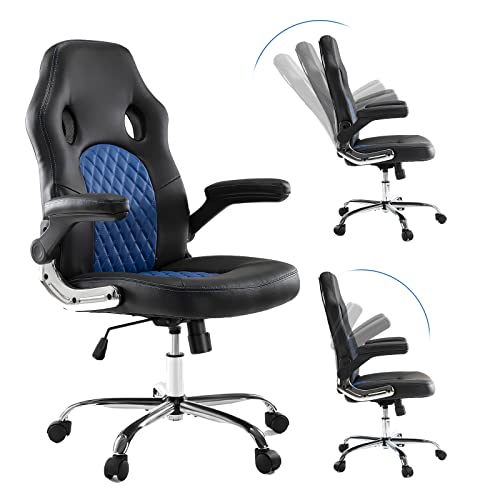 JHK Gaming Chair Ergonomic Office Chair, PU Leather Gamer Chair with Padded Flip-up Armrests and Lumbar Support, Height Adjustable Computer…