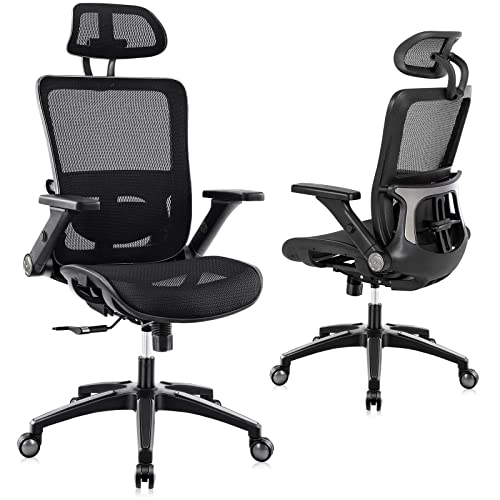 Office Chair Ergonomic Mesh Chair High Back Computer Desk Chair with 3D Armrest Adjustable Lumbar Support and Headrest Receling Chair,…