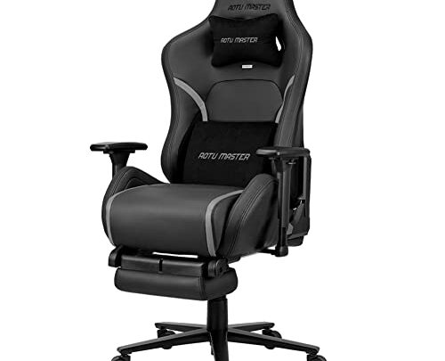 High Back Ergonomic Gaming Chair with Retractable Footrest Soft Headrest & Big Lumbar Support, Height Adjustable Swivel Racing Recliner Office…