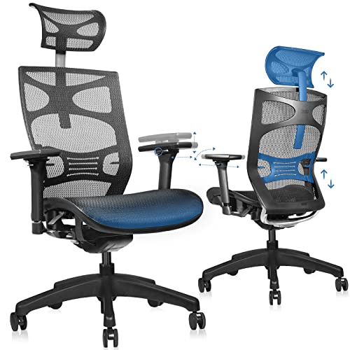 SeekFancy Ergonomic Mesh Office Chair M900, High Back Desk Chairs with Wheels, Reclining Office Chair with Adjustable Lumbar Support, 4D…
