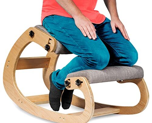 NYPOT Ergonomic Kneeling Chair – Rocking Office Chair Adjustable Stool – Knee Chair Posture Chair – Wooden Desk Chair, Ergonomic…