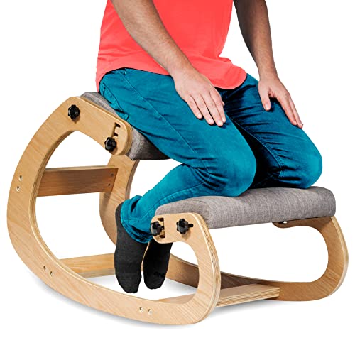 NYPOT Ergonomic Kneeling Chair – Rocking Office Chair Adjustable Stool – Knee Chair Posture Chair – Wooden Desk Chair, Ergonomic…