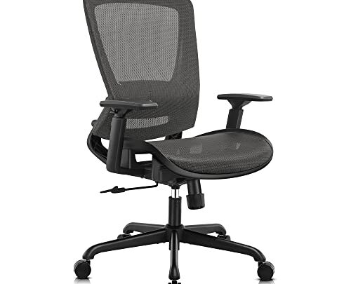 ELABEST Mesh Office Chair,Ergonomic Computer Desk Chair,Sturdy High Back Task Chair – Adjustable Lumbar Support & Armrests,Tilt Function,Swivel Wheels,Comfortable Wide…