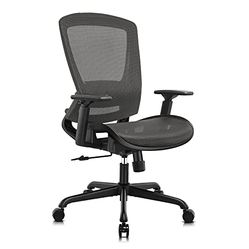 ELABEST Mesh Office Chair,Ergonomic Computer Desk Chair,Sturdy High Back Task Chair – Adjustable Lumbar Support & Armrests,Tilt Function,Swivel Wheels,Comfortable Wide…