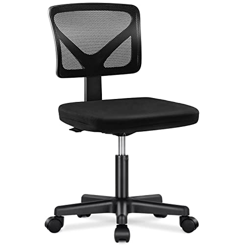 Home Office Computer Desk Chair Mid Back Armless Ergonomic Office Chair Mesh Office Chair with Lumbar Support Height Adjustable Swivel…