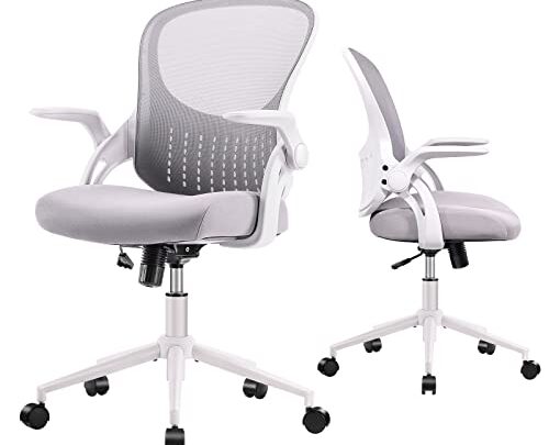 Office Chair, Ergonomic Desk Chair, Mid Back Mesh Computer Chair, Height Adjustable Rolling Swivel Task Chair with Flip-up Armrests and…
