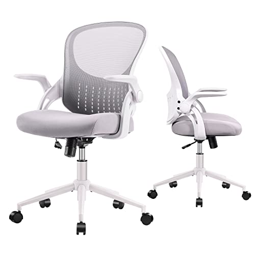 Office Chair, Ergonomic Desk Chair, Mid Back Mesh Computer Chair, Height Adjustable Rolling Swivel Task Chair with Flip-up Armrests and…