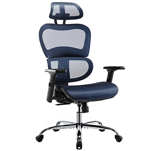 Office Chair, Ergonomic Office Chairs, Large High Back Rolling Desk Chair with 4D Adjustable Armrests, 3D Lumbar Support, Adjustable Headrest,…
