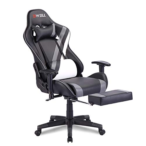 Gaming Chair for Adults Computer Chair Massage Gaming Chair with Footrest High Back Ergonomic Adjustable Racing Chair Executive PC Chair…