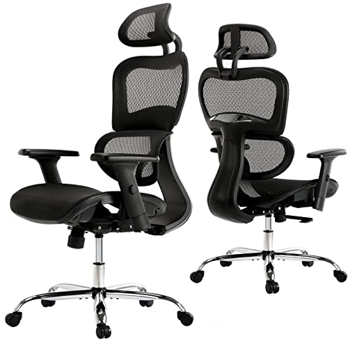 SMUG Ergonomic Office High Back Computer, Mesh Home Desk Lumbar Support, Tilt and Lock, Comfy Rolling Executive Swivel Task Chair…