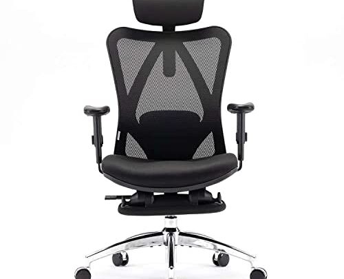XUER Ergonomic Office Chair – Home Office Desk Chair with Footrest, Breathable Mesh Design High Back Computer Chair, Adjustable Headrest…