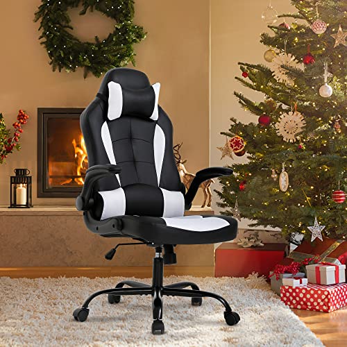 Ergonomic Gaming Chair, Gaming Chair with Headrest, Office Computer Chair Racing Chair with Wheels & Lumbar Support, High Back Gamer…
