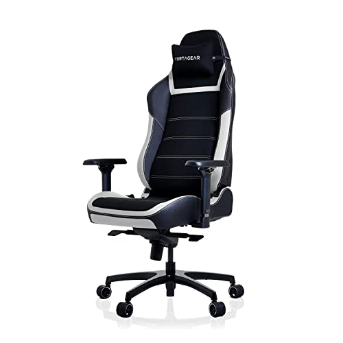 VERTAGEAR PL6800 Ergonomic Big & Tall Gaming Chair Featuring ContourMax Lumbar & VertaAir Seat Systems – Black/White