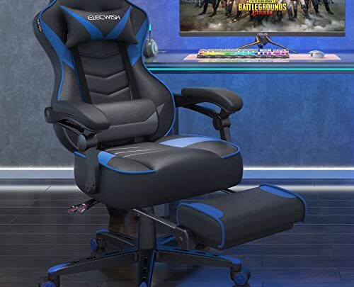 ELECWISH Gaming Chair for Adults Executive Ergonomic Racing Office Chair with Padding Armrests PU Leather Gaming Chair Swivel Adjustable Chair…