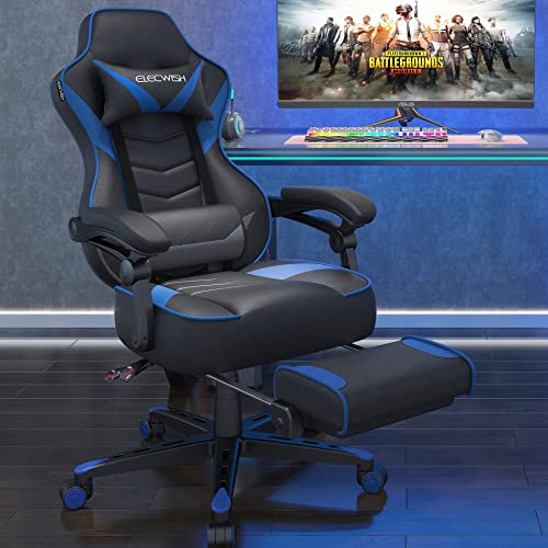 ELECWISH Gaming Chair for Adults Executive Ergonomic Racing Office Chair with Padding Armrests PU Leather Gaming Chair Swivel Adjustable Chair…