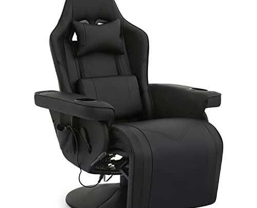 MoNiBloom Video Game Chair Massage Single Living Room Sofa Recliner High-Back Comfortable Gaming Chair with Lumbar Support and Footrest, Swivel…