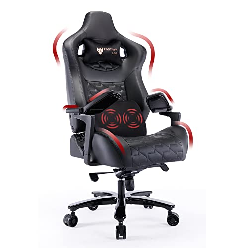 Fantasylab Big and Tall Gaming Chair Gaming Chair 440lb with 3D Flip-up Armrests Ergonomic Design Gaming Chair for Heavy People…
