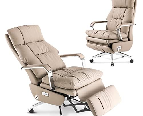 EMIAH Big and Tall Office Chair Ergonomic Reclining Executive Office Chair with Footrest Lumbar Support Electric High Back Large Computer…