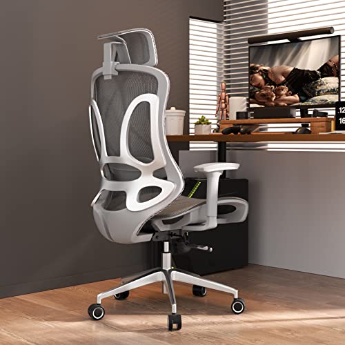 ERGOUP Ergonomic Office Chair Computer Desk Chiar Mesh High Grey Desk Chair, Mesh Computer Chair with Adjustable Lumbar Support, Rocking…