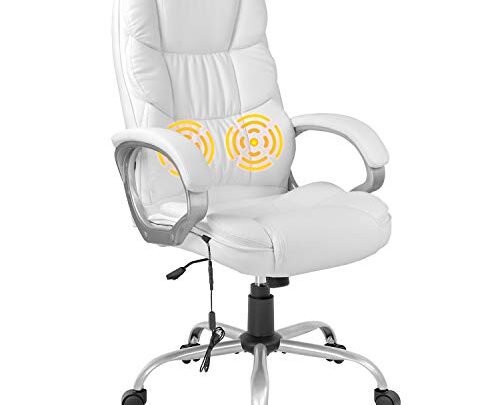 Home Ergonomic Office Chair Massage Comfortable Desk Chair Rolling Swivel Computer Chair with Lumbar Support Headrest Armrest High Back Task…
