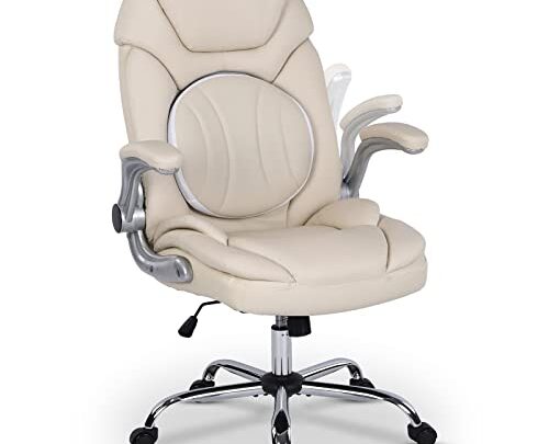 Comermax Ergonomic Executive Office Chairs with Adjustable Lumbar Support, 90-120° Rocking Managerial Chair Swivel Desk Chairs with Padded Flip-up Armrests…