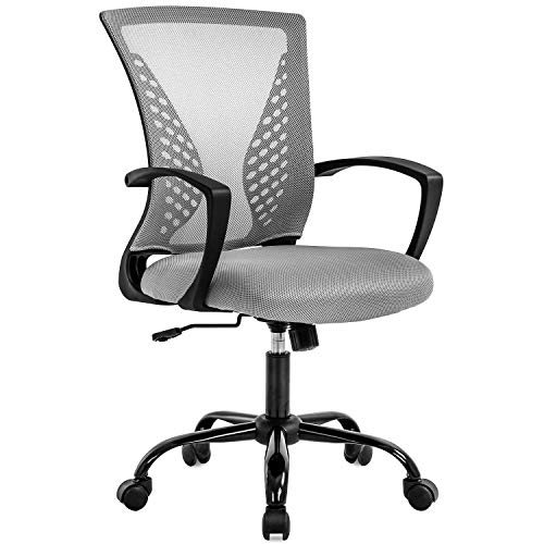 Office Chair Ergonomic Desk Chair Mesh Computer Chair with Lumbar Support Armrest Mid Back Rolling Swivel Task Adjustable Chair for…