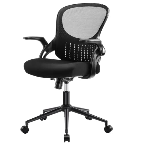 Office Chair, Desk Chair, Ergonomic Home Office Desk Chairs, Mid Back Mesh Computer Chair, Cute Swivel Rolling Task Chair Cushion,…