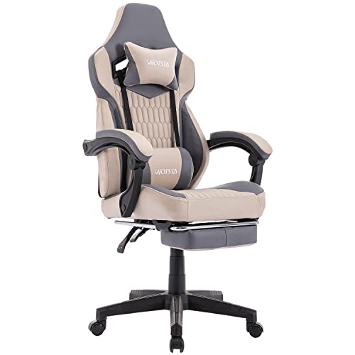 WOTSTA Gaming Chair with Footrest High Back Gaming Chairs PU Leather Ergonomic Office Gamer Chair with Adjustable Headrest Lumbar Support…