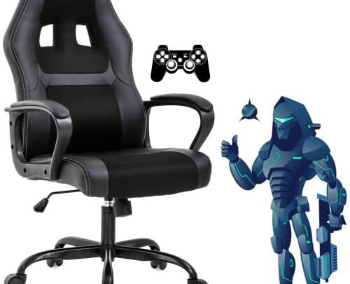 Gaming Chair Office Chair Ergonomic Video Game Chairs Adjustable Reclining Computer Chair with Lumbar Support Armrest Headrest Task Rolling Swivel…