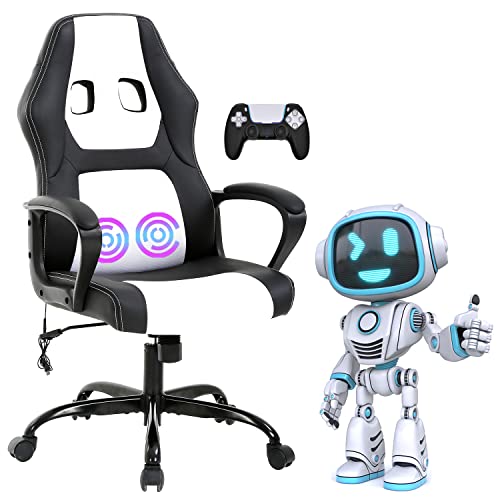 PC Gaming Chair Ergonomic Computer Chair High-Back Racing Gaming Chairs with Lumbar Support Armrest Adjustable PU Leather Office Desk Chair…
