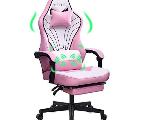 SITMOD Gaming Chair with Footrest-Big and Tall Adjustable Seat Fabric Ergonomic Massage Lumbar Support Video Game Chair,PC Computer Game Office…