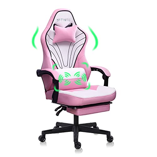 SITMOD Gaming Chair with Footrest-Big and Tall Adjustable Seat Fabric Ergonomic Massage Lumbar Support Video Game Chair,PC Computer Game Office…