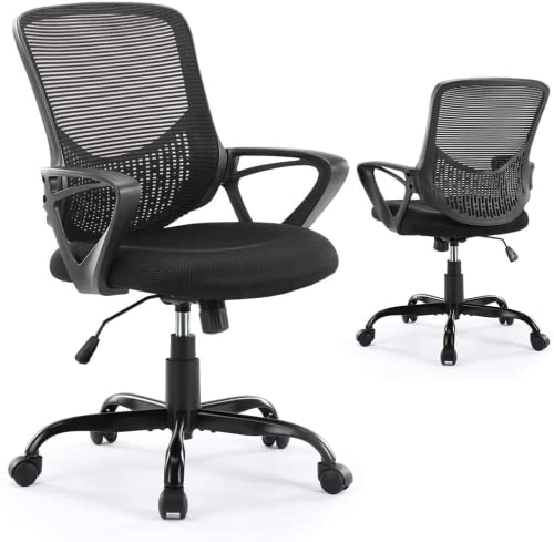Office Chair, Ergonomic Home Desk Chair Mid Back Mesh Chair Rolling Swivel Computer Chair with Lumbar Support