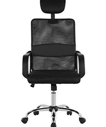 Halter Ergonomic Mesh Office Chair with Headrest, Executive High Back Ergonomic Office Chair with Lumbar Support, Adjustable with Wheels &…