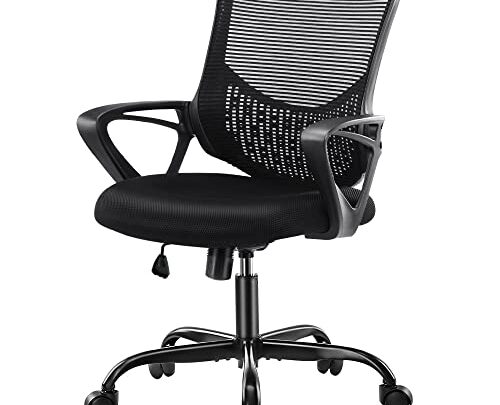 Office Chair, Ergonomic Desk Chair, Home Office Desk Chair, Mid Back Mesh Computer Chair, Cute Swivel Rolling Task Chair with…