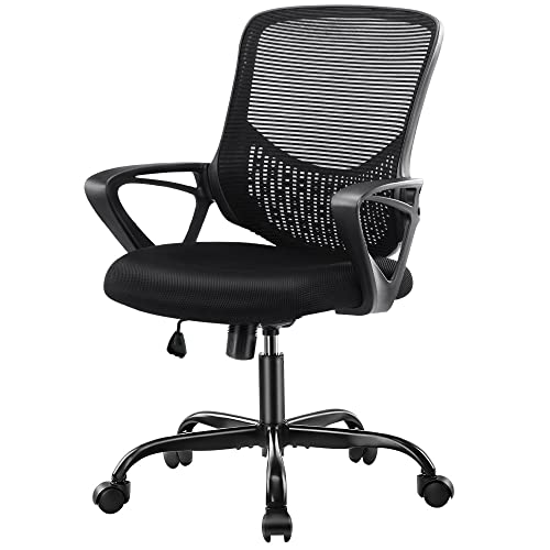Office Chair, Ergonomic Desk Chair, Home Office Desk Chair, Mid Back Mesh Computer Chair, Cute Swivel Rolling Task Chair with…