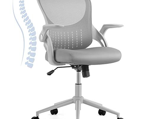 ZUNMOS Home Office Ergonomic Mesh Computer Desk High Back Swivel Task Executive Chair with Soft Armrests Padded Lumbar Support and…